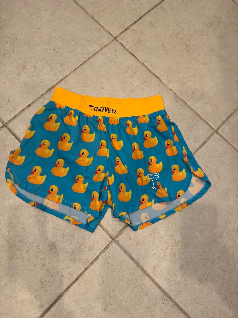 Chicknlegs Blue Rubber Duck Print Shorts NWT